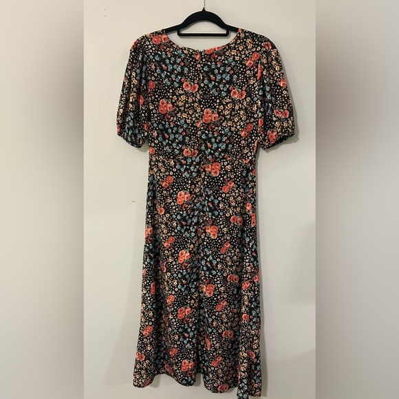 Anthropologie If By Sea Jumpsuit Womens Small Black Floral Long Dress 50’s Vibe - Picture 3 of 12